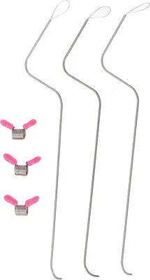 Produktbild von 3 Stcs Perlennadel 1,2 mm großer Auge Edelstahl gebogene Nadeln mit Perlenstoppern für Schmuckherstellung