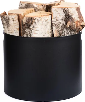 Produktbild von Kaminholzkorb 38 x 28 cm – Metall Schwarz pulverbeschichtet – Holzkörbe & Holzträger – Robuster Holzkorb für Kamin, Wohnzimmer & Deko, Kaminholzträge - Feuerholz Aufbewahrung
