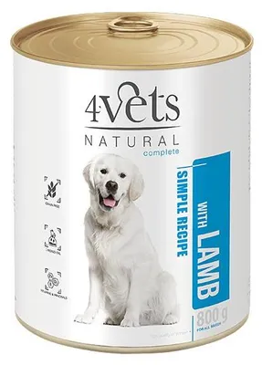 Zdjęcie produktu dla Mokra karma 4Vets Natural dla psa z jagnięciną puszka 800 g