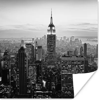 Produktbild von MuchoWow® Poster New York City Schwarz-Weiß-Fotodruck 75x75 cm - Wand Dekoration