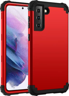 Immagine prodotto di Custodia per Samsung Galaxy S21 5G Hybrid 3in1 PC e TPU antiurto, custodia resistente rosso