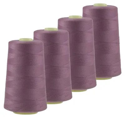 Produktbild von 4 x 4572m Qualitäts Overlock-Garn  Overlock Nähgarn Farben 621 - 660, Farbe:A649 roséviolett