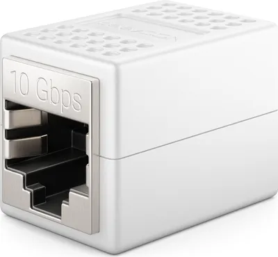 Produktbild von deleyCON LAN Kabel Verlängerung RJ45 Kupplung (10 Gbit/s) Verbinder für Cat8/Cat7/Cat6/Cat5 Ethernet Cable Patchkabel Netzwerkkabel Netzwerk Adapter 10 Gigabit POE - 1 Stück - Weiß