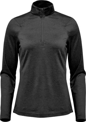 Produktbild von Stormtech - "Milano" Fleece-Oberteil für Damen, mit kurzem Reißverschluss RW10876 (L) (Schwarz)