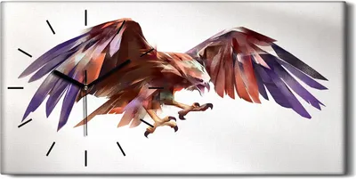 Produktbild von Leinwand Wanduhr Wandkunst Uhr Geräuschlos 60x30 Tier Vogel Adler Kunst - schwarze Hände