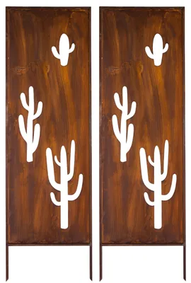 Produktbild von Sichtschutz Metall 2x - 160 cm x 50 cm - Edelrost - Rostoptik Sichtschutz für Garten - Sichtschutzelement - Sichtschutzwand - Gartendekoration Zaun Spare ganz einfach 5 €