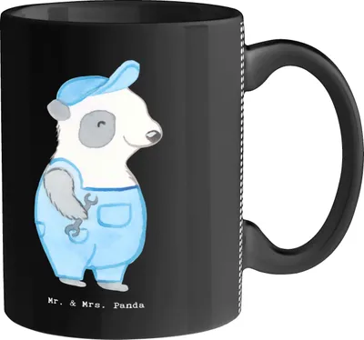 Produktbild von Mr. & Mrs. Panda Kaffeetasse Kfz-Mechatroniker Herz - Schwarz - Geschenk, Becher, Ausbildung, Meister, Tasse, Kaffeepott, mit Spruch, Kraftfahrzeugmechaniker, Werkstatt