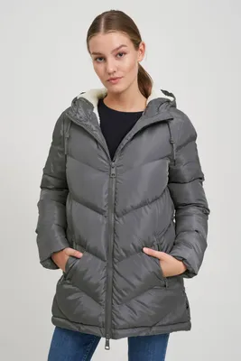 Produktbild von OXMO OXNaara Damen Steppmantel Wintermantel Winterjacke gefüttert mit hochabschließendem Kragen