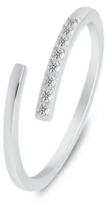 Produktbild von Eleganter offener Ring mit klaren Zirkonen RI035W