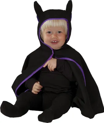 Produktbild von Baby Fledermaus Cape schwarz Babykostüm Halloween Gr. 80- 98, Größe:80/86