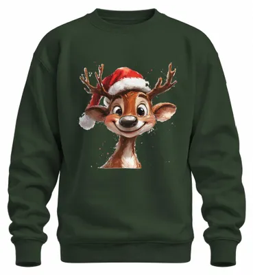 Productafbeelding van Rentier Kerstmis Grappig Rudolph Kerstman Sweater Trui, Flesgroen, L
