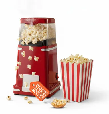 Popcornmaschine 1200 W Heißluft, ohne Öl, kompakt, rot