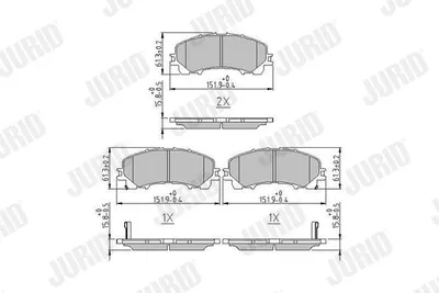 Produktbild von JURID Bremsbeläge Satz Vorne für NISSAN X-TRAIL (T32) 573789J
