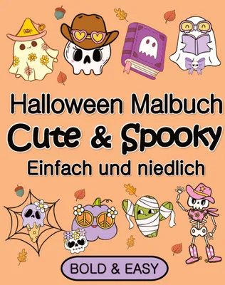 Produktbild von Halloween Malbuch für Erwachsene und Kinder Cute & Spooky Einfach und Niedlich