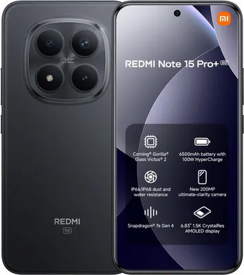Zdjęcie produktu dla Xiaomi Redmi Note 15 Pro+ 5G 8/256GB Smartfon – czarny
