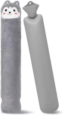 Productafbeelding van Long Hot Water Bottle with Cover, 2L 60 cm, Large Neck Hot Water Bottle with Cover, Fluffy Hot Water Bottle for Warmth, Cooling, for Neck, Shoulder