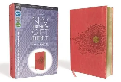 Produktbild von Niv, Premium Gift Bible, Youth Edition, Leathersoft, Coral, Red Letter Edition, Comfort Print