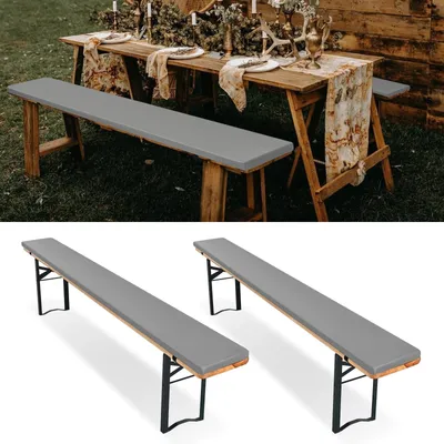 Productafbeelding van XL Bierbankkussen - Set van 2 - Waterdicht - Gepolsterd - 220 x 25 x 3 cm