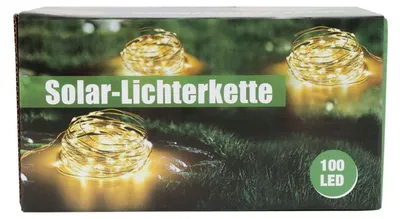 Image de Guirlande lumineuse solaire 100 Micro-LEDs 9,9m blanc chaud Guirlande lumineuse filaire Décoration de jardin