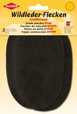 Produktbild von KLEIBER Wildleder-Aufnähflecken 100 x 155 mm schwarz 2 Stück