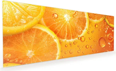 Produktbild von Küchenrückwand Spritzschutz Glas mit Motiv Erfrischende Orange 40 x 40 cm