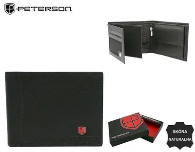 Obrázek produktu pro Peterson Pánská kožená peněženka RFID horizontální 11,5x9 cm černá
