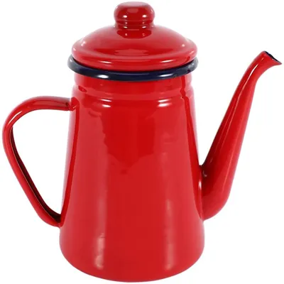 Emaille Teekanne 1,1 L – Rot, Induktion & Gas geeignet