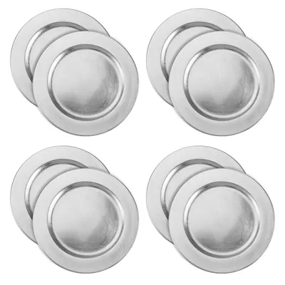 Produktbild von com-four® 8x Platzteller gebürstet - wiederverwendbare Unterteller - Tischdeko - edle Dekoteller für Hochzeit, Familienfeier, Weihnachten - Ø 33 cm Servierplatten