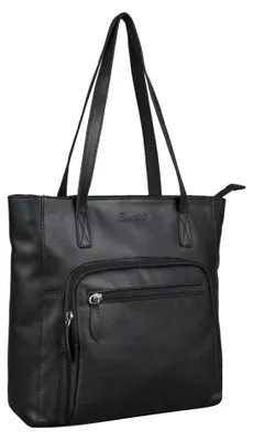 Produktbild von Benthill Damen Shopper Leder - Handtasche aus echtem Rindsleder - Tasche mit Reißverschluss - Schultertasche / Ledertasche - Vintage Umhängetasche