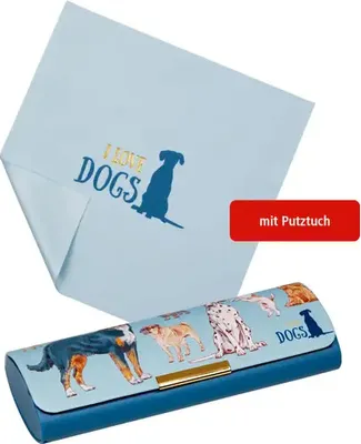 Produktbild von Brillenetui m.Putztuch Hunde - I love cats & dogs