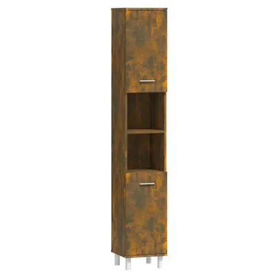 Obrázok produktu pre vidaXL Kúpeľňová skrinka Smoked Oak 30x30x179 cm Materiál dreva