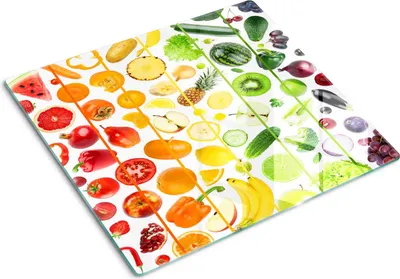 Obrázek produktu pro Kryt varné desky – Kryt na indukční desku – Ochranná skleněná deska – 60x52 cm – Skleněné ochranné desky na sporák –Tvrzené sklo –Ovoce a zelenina
