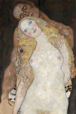 Zdjęcie produktu dla Obraz drukowany Gustav Klimt - Adam i Ewa, 1918 (180 x 120 cm)