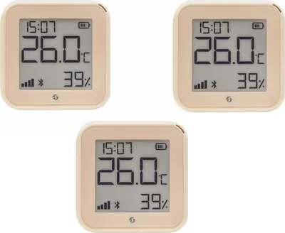 Immagine prodotto di SHELLY Sensore di temperatura e umidità WLAN Plus H&T Gen. 3, BT, moka, 3 pezzi