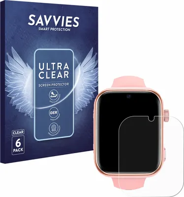 Produktbild von 6x Für Banlvs Kids Smartwatch 1.83" Schutzfolie Savvies Displayschutz Display Schutz Folie Klar Transparent