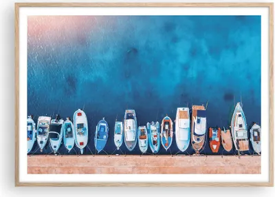 Produktbild von Gerahmtes Poster - Rahmen in heller Eiche - Hafen Hafen £ódŸ - 100x70 cm - Wand Bild - Wanddeko - Wandbilder - Kunstposter - Wandposter - Bilderrahmen - Bilder - Kunstdruck - P2NAA100x70-5081