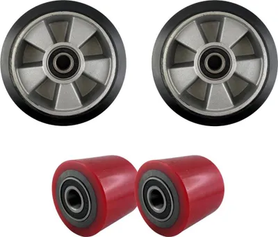 Produktbild von Hubwagen Räder & Rollen Satz Gummi/Polyurethan Single 2 Räder 2 Rollen