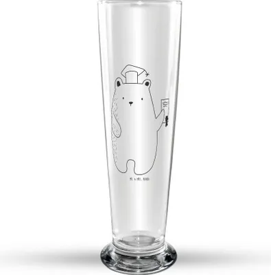 Produktbild von Mr. & Mrs. Panda Glasbecher Bär Prüfung - Transparent - Geschenk, Abschluss, Zeugnis, Teddy, Prüfungen, Bierbecher, Glasbierglas, Bierglas, Bier Glas, Abschlusszeugnis
