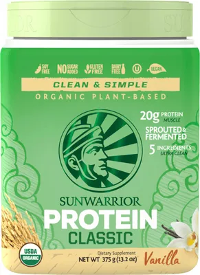 Produktbild von Sunwarrior Protein Classic Organic (375g) Vanilla - Eiweiße - Veganes Eiweiß