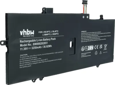 Produktbild von vhbw Akku Ersatz für Lenovo SB10T83174 für Notebook (3250 mAh, 11,36 V, Li-Polymer)