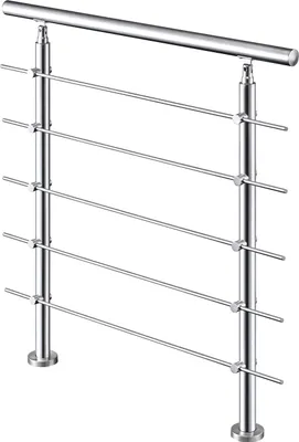 Produktbild von AICA Handlauf 120cm Geländer 5 Querstäbe Treppengeländer Brüstung 201 Edelstahl