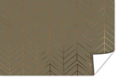 Produktbild von MuchoWow® Poster Muster - Linie - Gold - Grün 120x80 cm - Bilder