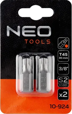 Zdjęcie produktu dla NEO TOOLS Końcówka TORX T45 x 30 mm, S2 x 2 szt.