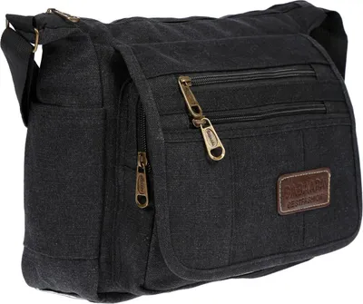 Produktbild von Damen Tasche Canvas Umhängetasche Schultertasche Crossover Bag Damenhandtasche Schwarz