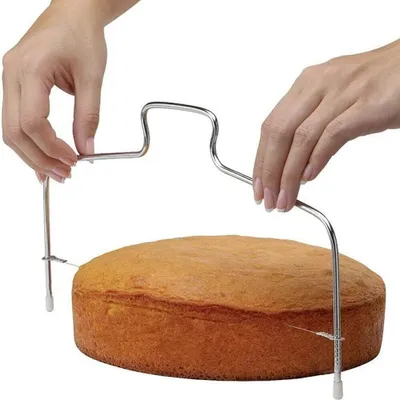 Produktbild von Tortenbodenschneider, Edelstahl Tortenteiler, Tortenschneider, Kuchen-Zickzacklinie mit Einstellbarer Höhe, Spülmaschinenfest