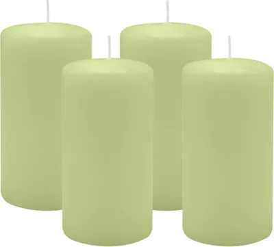 Produktbild von 4er Set Adventskranzkerzen Kiwi Hellgrün Ø 60 x 100 mm