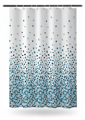 Imagen del producto de InAndOutdoorMatch - Cortina de ducha - Impermeable - Mosaico azul