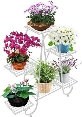 Productafbeelding van Famanu plantenpottenhouder met 6 niveaus - zwart