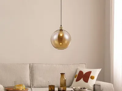 Produktbild von 1 flammige Pendellampe Lampenschirm Ø30cm Rauchglas - für über EsstischLampen