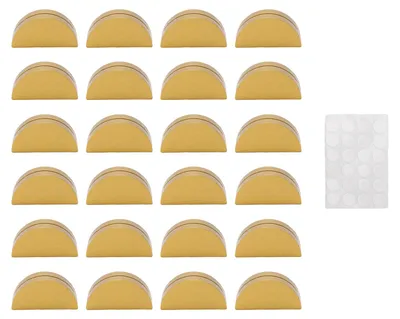 Image de 24 supports en bois pour numéros de table, dorés, en forme de demi-cercle, pour présentoirs de noms de convives, étiquettes, photos, menus, clips, événements, mariages, restaurants et bureaux